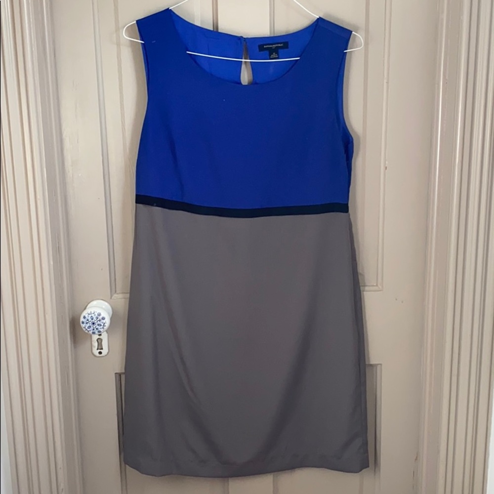 Banana Republic Blue & Grey Shift Dress